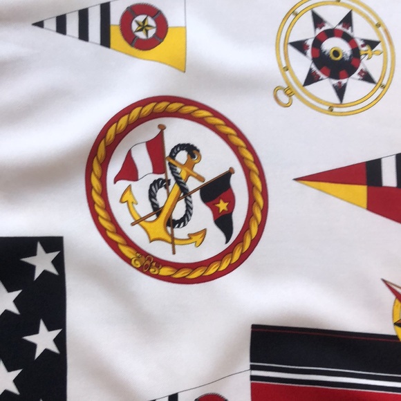 Vtg ITALIAN Square  Scarf. Excellent  Nautical Themed  accent to your wardrobe - Picture 9 of 15